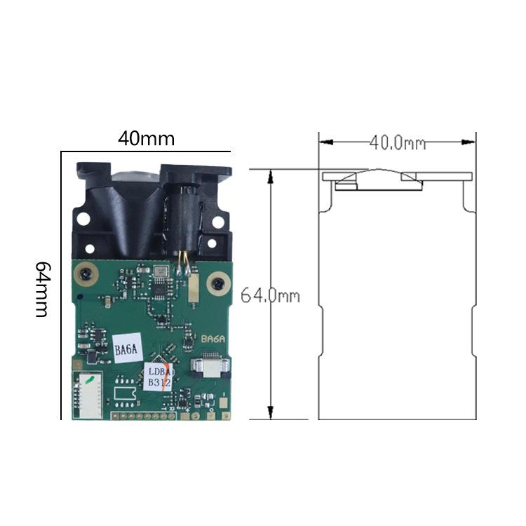 100米串口激光测距模块仓储物流测量20Hz远距离激光测距传感器