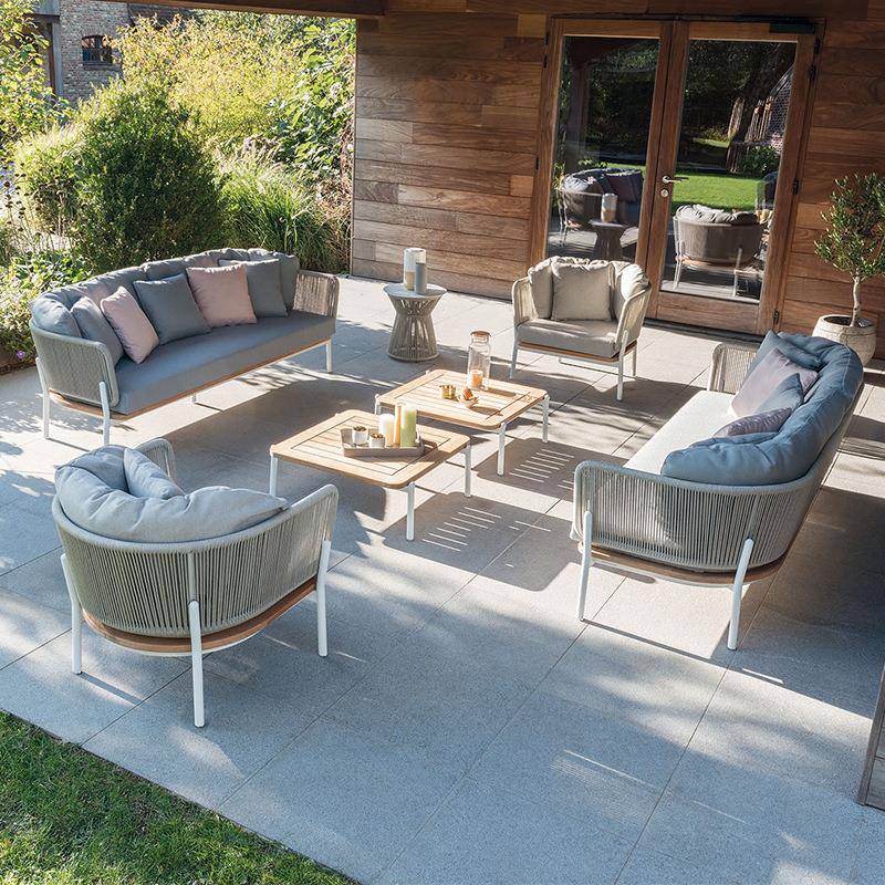 北欧户外沙发茶几组合室外别墅庭院花园酒店民宿露天柚木休闲家具