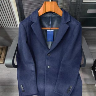 都市 羊毛直排扣保暖防风外套时尚 AL186澳秋冬男式 双面呢大衣