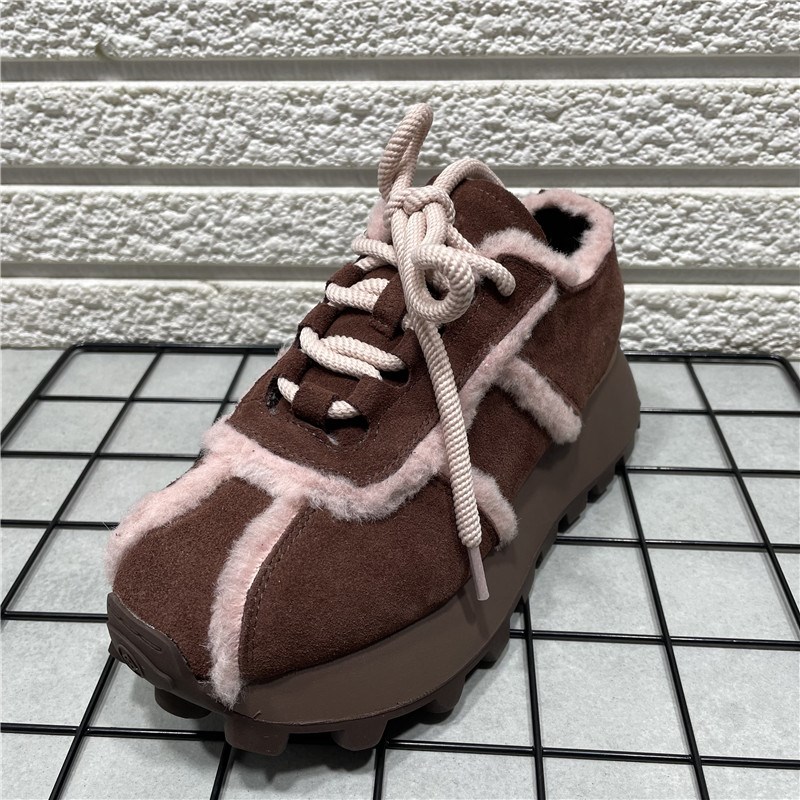 断码处理真皮老爹鞋冬季新款加绒厚底增高毛须边休闲运动阿甘鞋女