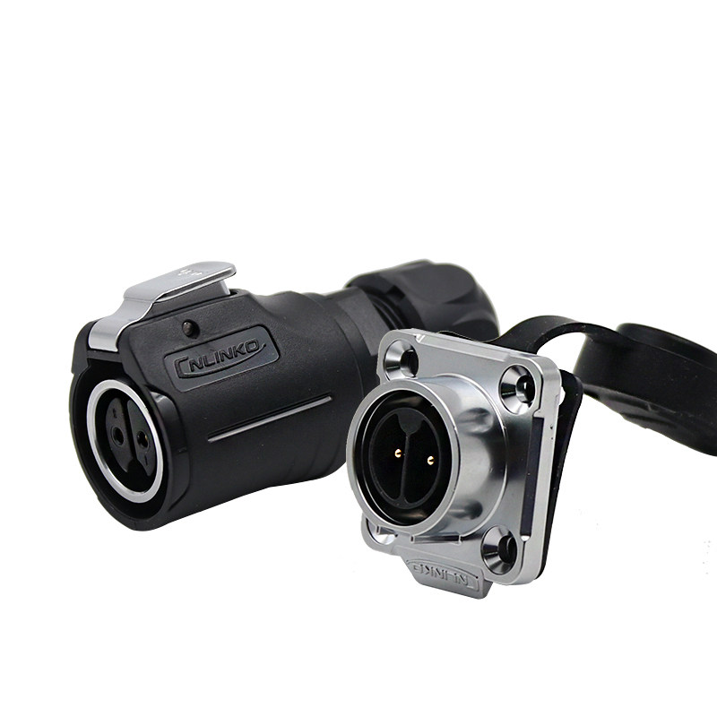 凌科航空插头插座LP16-2-3-4-5-7-8-9芯LED金属内牙母头公座反装