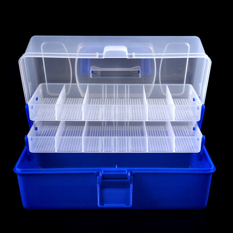 路亚鱼饵渔具盒多功能手提折叠钓鱼工具箱塑料多层海钓垂钓用品