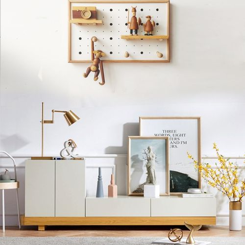 榉木白色电表箱遮挡箱北欧创意配电箱洞洞板配电箱可定制装饰画