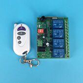 轻型塑料4键遥控工壳学习型12V24V四路灯具道闸门升降电机控制器