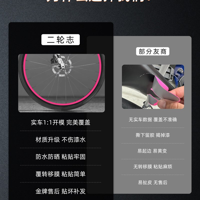 适用于25款VOOK ONE 2.0公路自行车轮毂贴纸反光纯色轮组改色贴膜