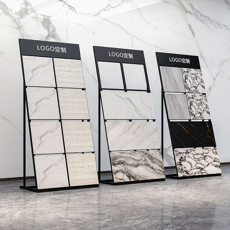 立式瓷砖大理石样品展示架地砖墙砖陶瓷落地式色板木地.板生态板
