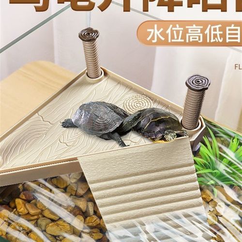 爬宠养乌龟晒背台爬梯休息平台高水位浮台深水爬台爬坡浮岛大爬架