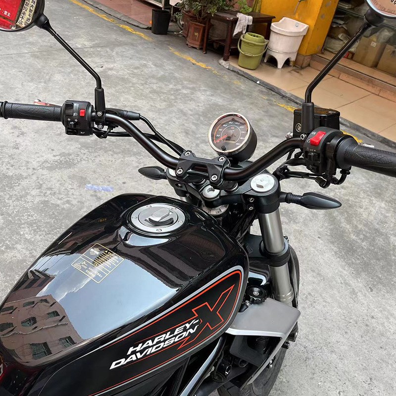 适用于 于哈雷X350改装车把机车加高铝合金28变径车把龙头方向手