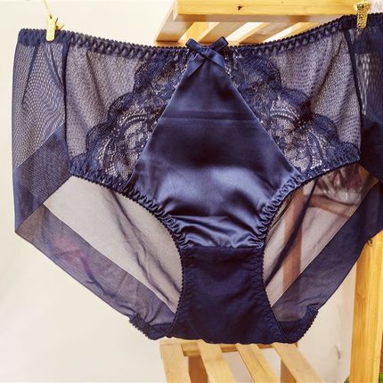 国专爱M高端高腰丝网仿真丝缎无痕蕾丝性感内裤五色全店满68包邮