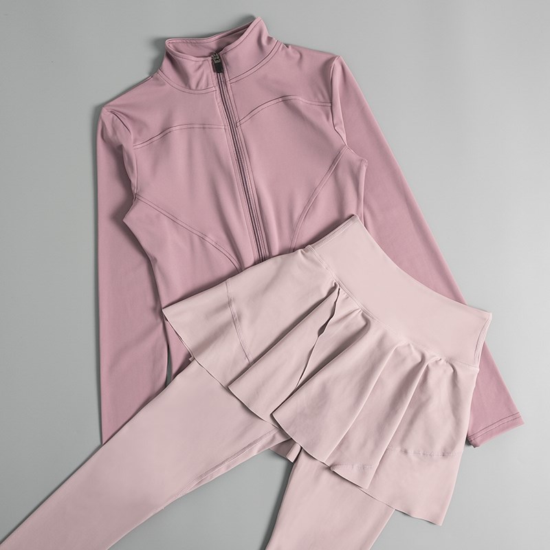 德国自行车骑行服长袖套装女夏季户外瑜伽健身速干立领速干运动服