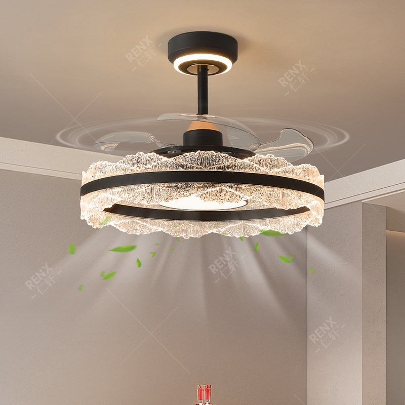 卧室灯隐形风扇灯意式极简电扇灯一体式吊扇餐厅灯2025新款主卧灯