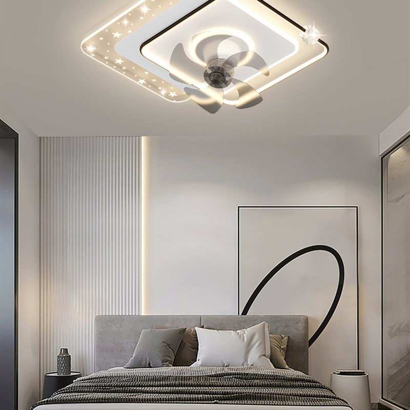 广东中山风扇灯客厅灯代简约大气摇头风扇灯全屋套餐组合卧室灯