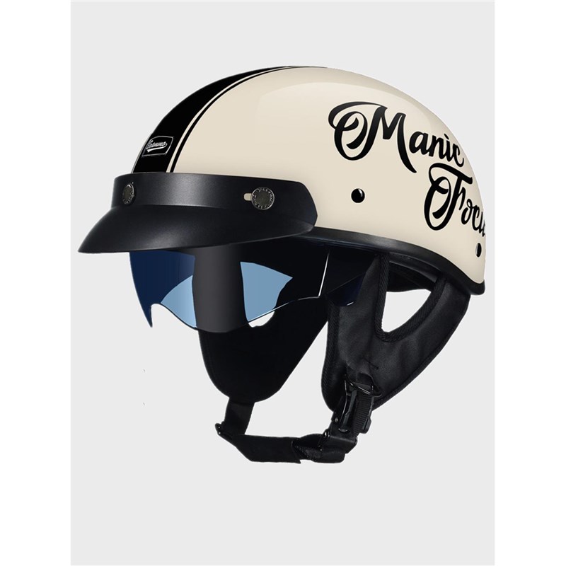 国标3C日式覆古摩托踏板电动头盔骑行男半盔瓢盔小牛安全帽女夏季