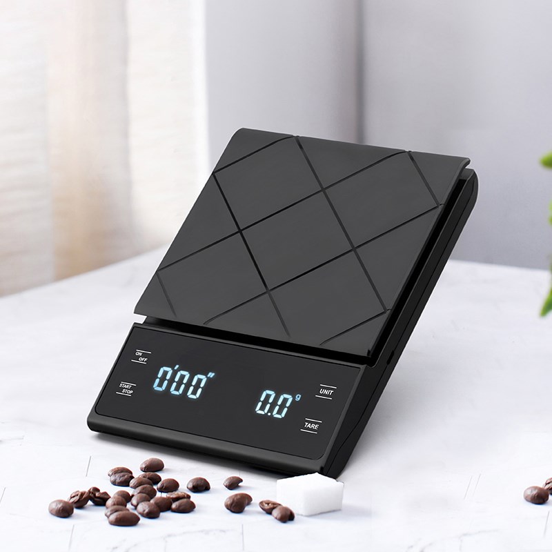 家用厨房手冲意式电子秤计时食物咖啡精准克数自动称重烘焙高精度