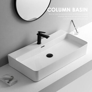 北欧风洗脸盆0台上盆家用轻奢长方形0面盆8陶瓷单盆台上洗手盆060