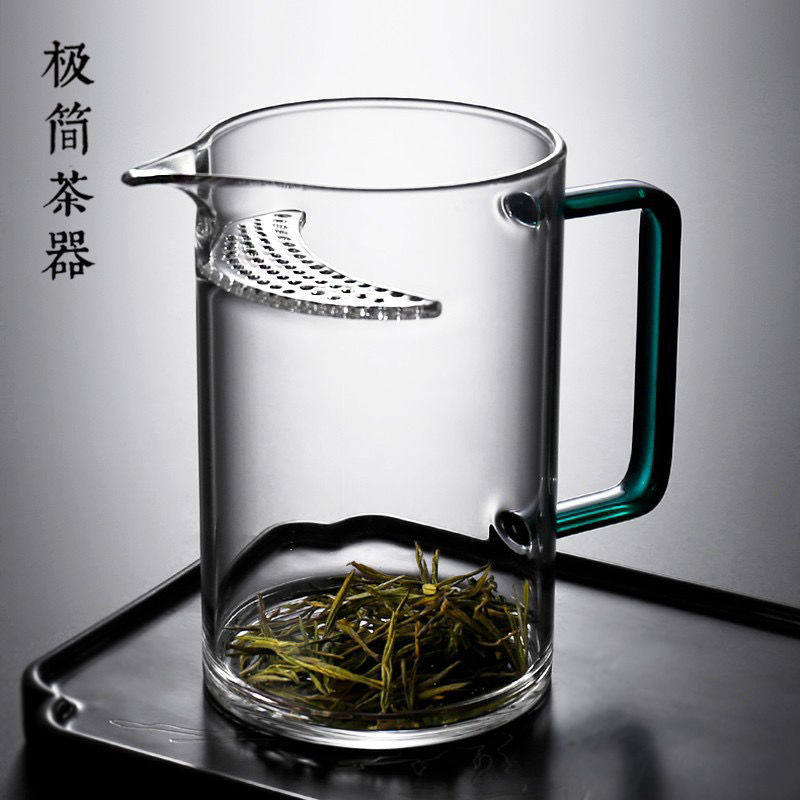 公道杯茶漏一体玻璃加厚耐u热分茶器家用月牙泡茶杯过滤茶水分离