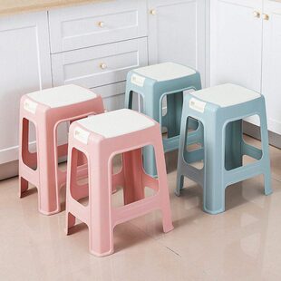 用椅子客厅摞叠餐厅高凳板凳塑胶吃饭加厚家用可餐桌塑料凳子登高