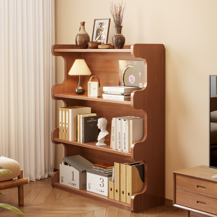 书架置物架落地书l柜简易客厅储物柜一体靠墙多层家用收纳展示柜