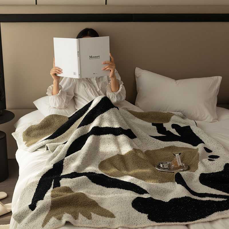 北欧风毛毯盖毯加k厚沙发毯保暖客厅装饰毯子单人午休空调毯可机