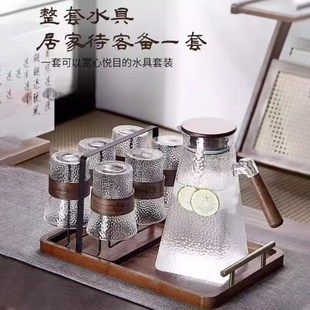 中式复古家用冷水壶耐高温v凉水壶大容量玻璃客厅茶杯茶具喝水杯