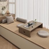 棉麻榻榻米飘窗垫定做窗台垫亚麻剑麻四季 通用日式 阳台垫子仿黄麻