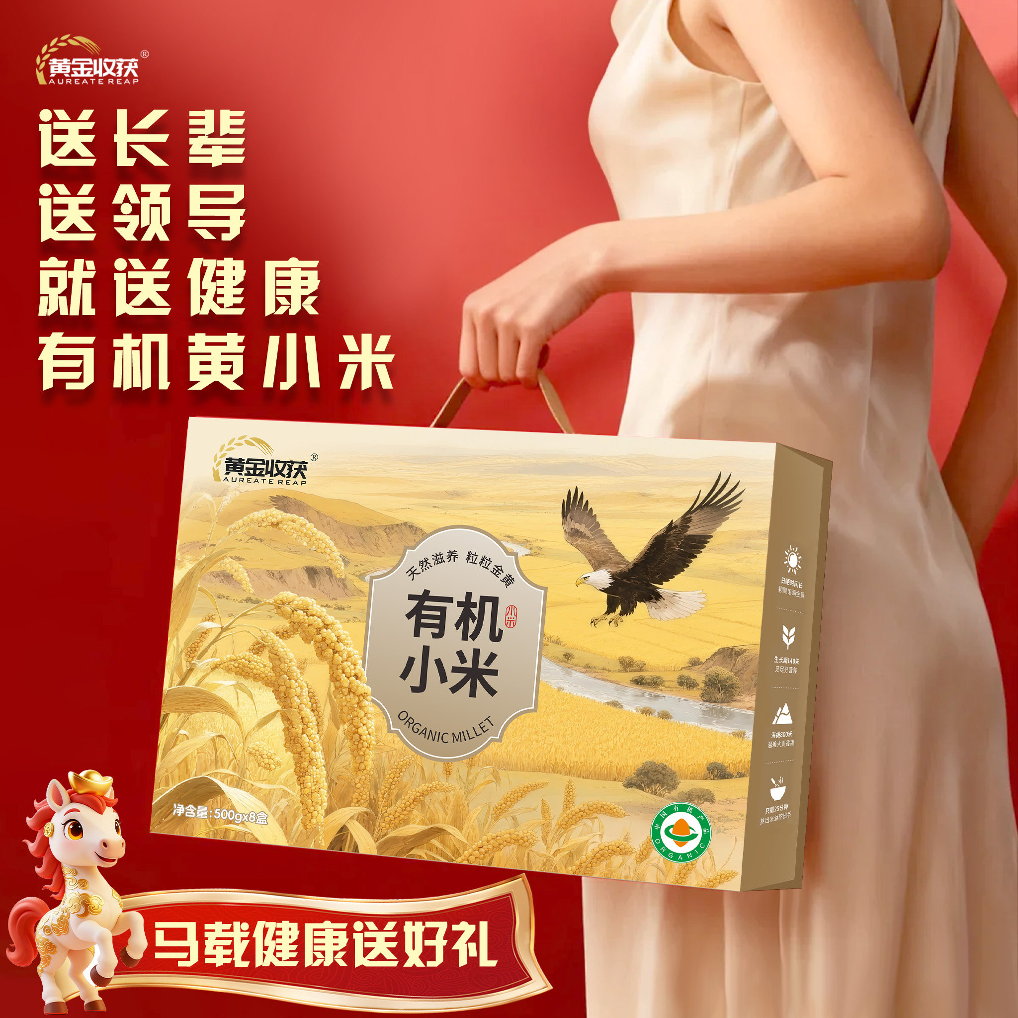 黄金收获敖汉有机小米金苗K1送礼