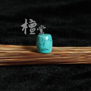 檀松石.桶珠mm顶5x11 精选珠瓷堂9