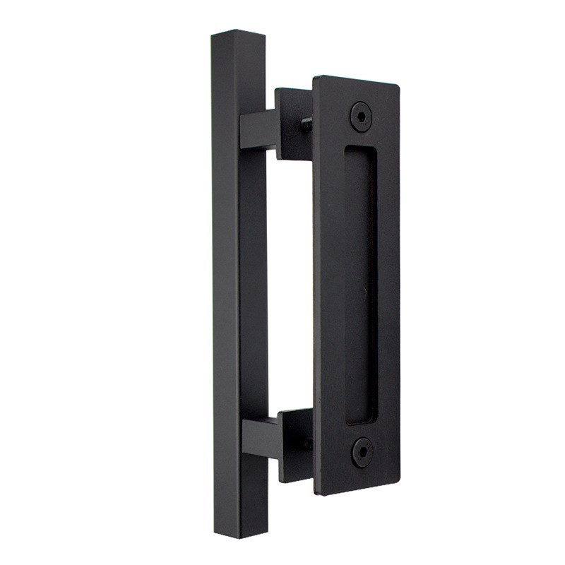 免打孔明装拉手大柜子拉手黑色大门谷仓门K推拉移门木门老式门把