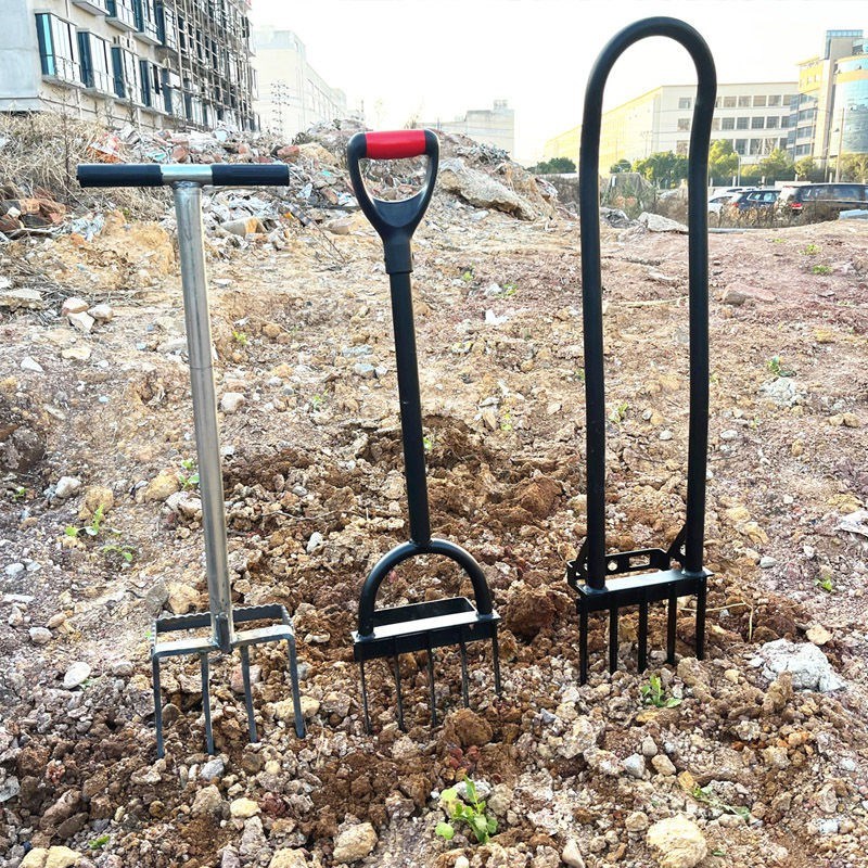 翻地松土神器深翻器锄头铁锹农具钢叉子I挖地翻土开荒农用工具耙