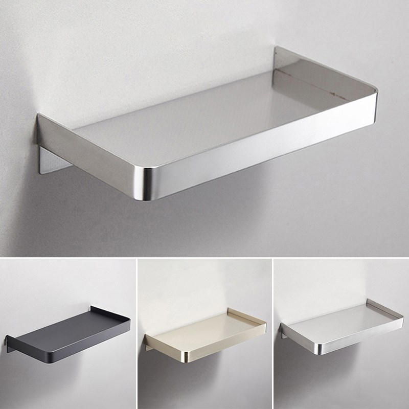 洗生间置物架免打孔304不锈钢酒店卫生间墙壁壁挂简Y易手机托盘