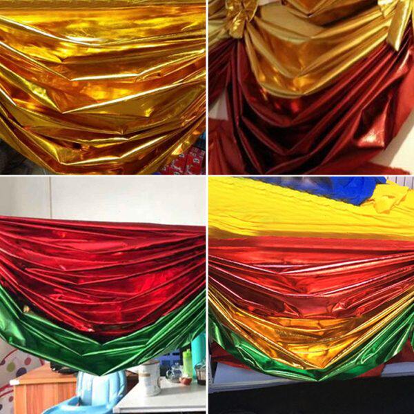 楼梯扶手装饰布幔波浪金布波浪装饰布单色双色三色装饰布色丁布