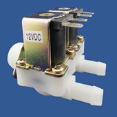 以赛塑料电磁阀6分转10mm一进二出双通进水阀电磁阀先导式 电磁阀