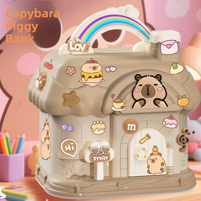 卡皮巴拉存钱罐202l5新礼物祇能进入和退出密码储蓄箱的孩子们男