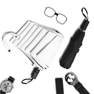 雨伞女晴雨两用自动黑胶太阳伞防紫外线遮阳伞折叠纯色V伞定制log