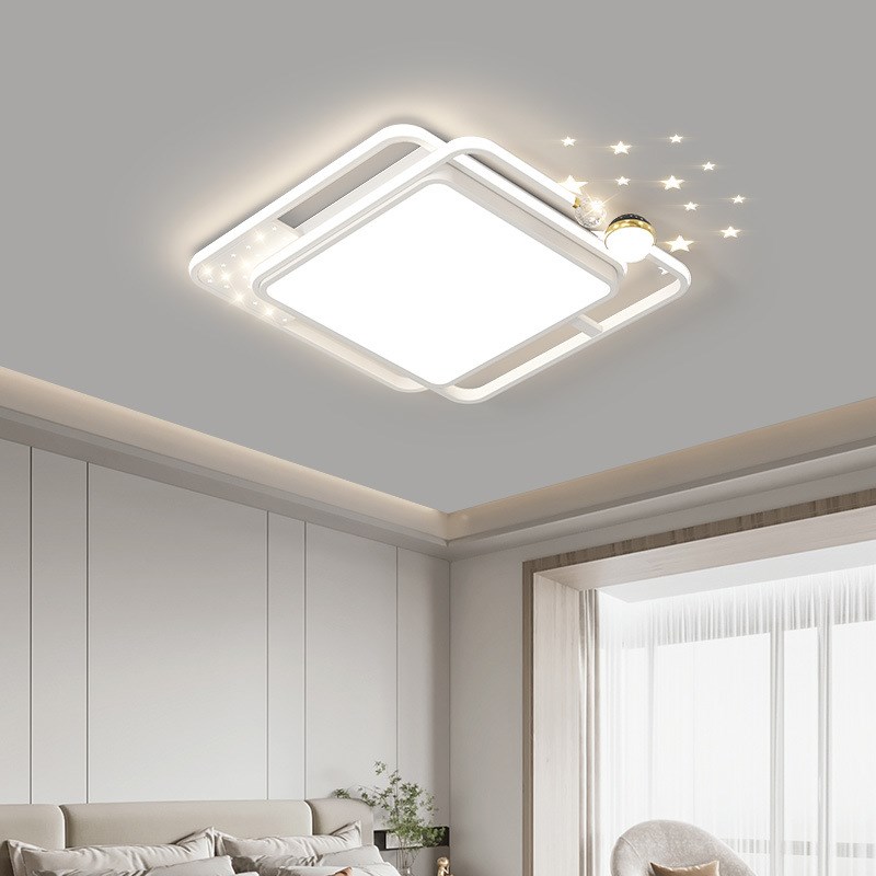 客厅灯现代简约大气2025年新款中山灯白色V吸顶灯全屋套餐