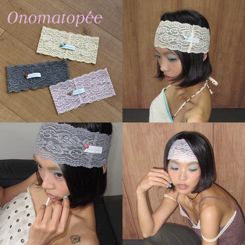 OTPe*复古蕾丝弹力宽边发带发饰