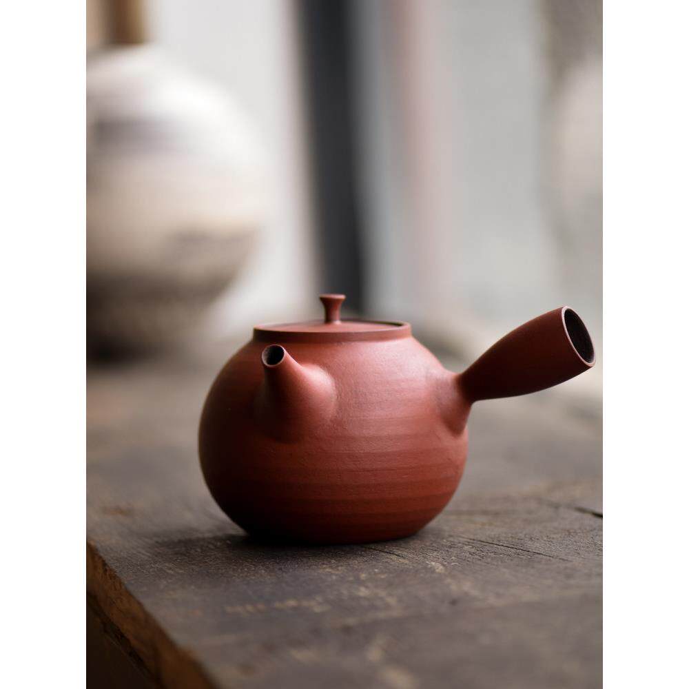 沐春堂 朱颜 紫砂壶侧把煮茶壶陶壶砂铫 景德镇手工陶瓷耐热茶壶
