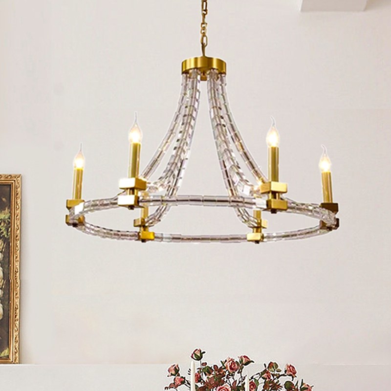 SY轻奢全铜方糖水晶吊灯欧美法式现代G大气款别墅餐厅卧室灯客厅