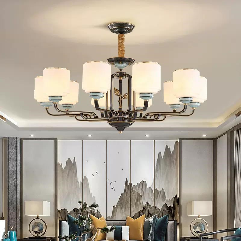 全铜新中式吊灯客厅灯r中国风年新款大气家用别墅卧室餐厅灯具