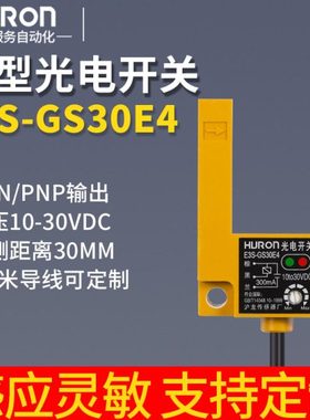 沪龙槽型光电开关传感器E3S-GS30E4/E2/P1/P2/E42/P12三线NPN24V