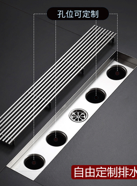 定制长地漏淋浴房加长定制下水口304不锈钢加Q厚侧排阳台黑色隐形