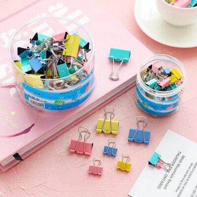 票夹文件夹-15彩色长尾票夹1办公5燕尾夹子铁mm子文具大小号书夹