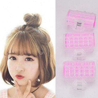 扣卷发筒空气刘海干湿两用小号卷发器不伤发神器自粘带夹子塑料内