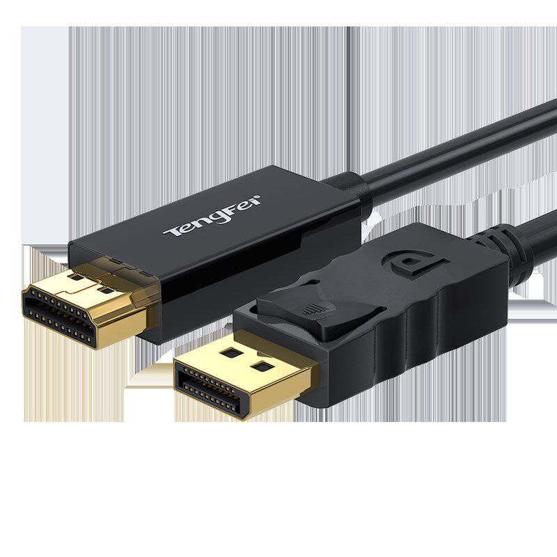 腾飞DP转HDMI线转接头转换器显示器电脑连接线接口转高清分屏器4K