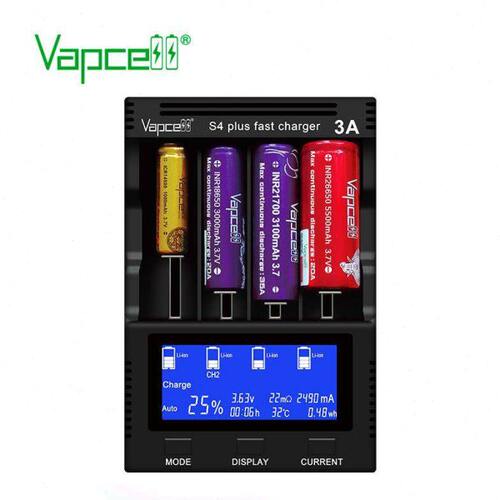 Vapcell S4plus多功能18650电池充电器容量测试5号7号26650 21700