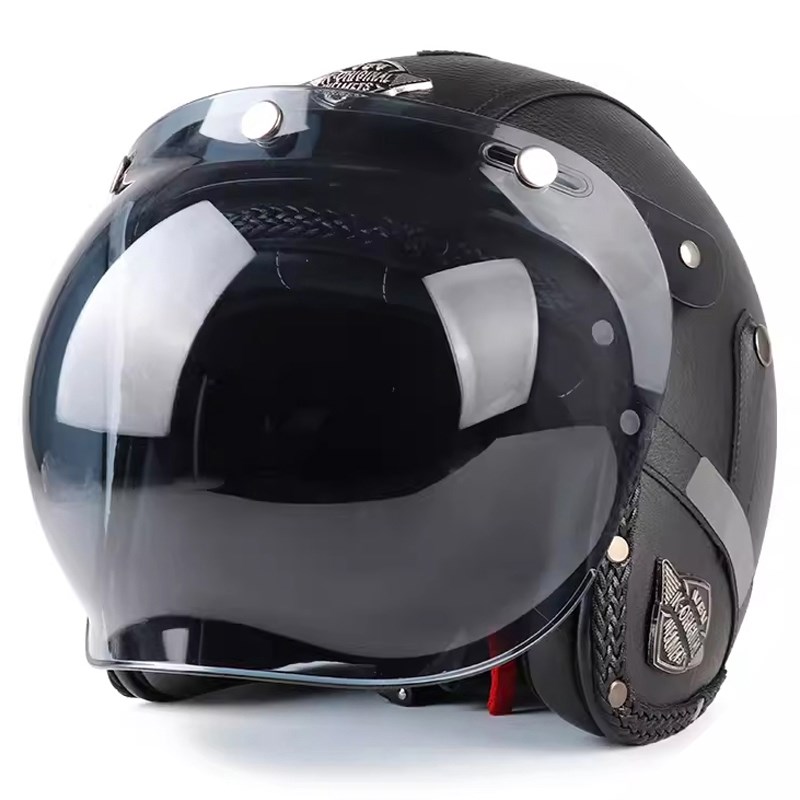 3C认证头盔摩托车半盔男女四季通用电动车安全头盔机车骑行复古盔