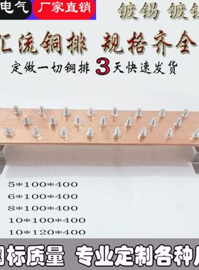 T2T3紫铜排汇流排 等电位接线端子 机房接地排铜排加工 铜条 红铜