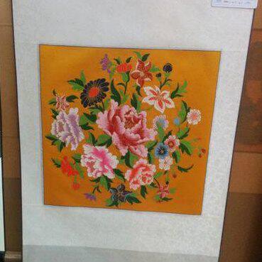 真丝工艺品/礼品/南京特产 南京云锦送老外吉祥云锦挂轴 花团锦簇
