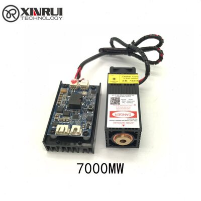 实测功率7000mw激光模组 7w大功率445nm蓝光雕刻机配件12vttl pmw