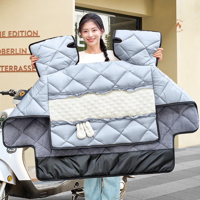 电动车挡风被冬季加绒加厚电瓶摩托车保暖防水防风罩新款四季通用